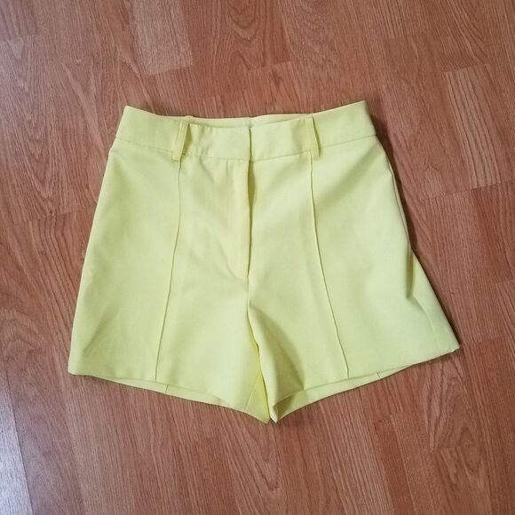 Milly Yellow Hayden Trouser Shorts sz 0 - Picture 3 of 8